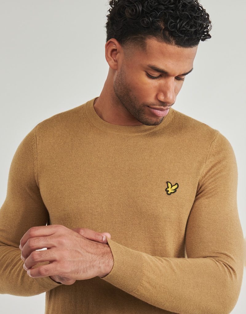 Felpe Lyle & Scott Cotton Merino Crew Neck Jumper Marrone Felpe Uomo - 5