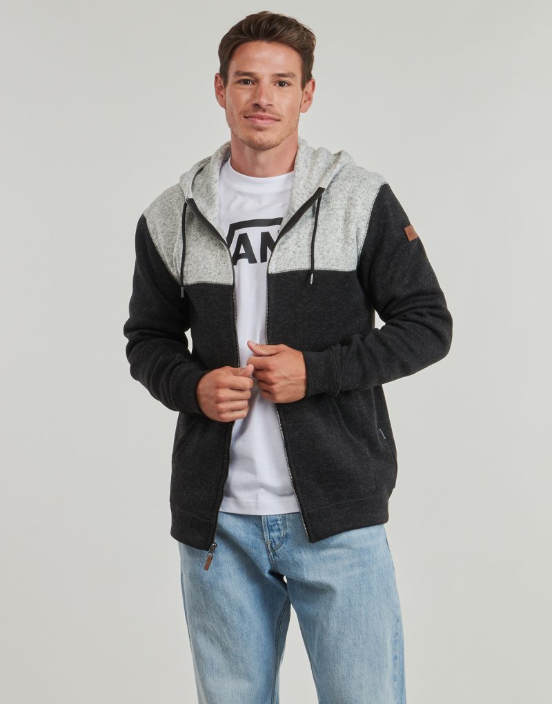 Sweat-shirts &agrave; capuche Quiksilver KELLER BLOCK ZIP Grigio Felpe con cappuccio Uomo - 2