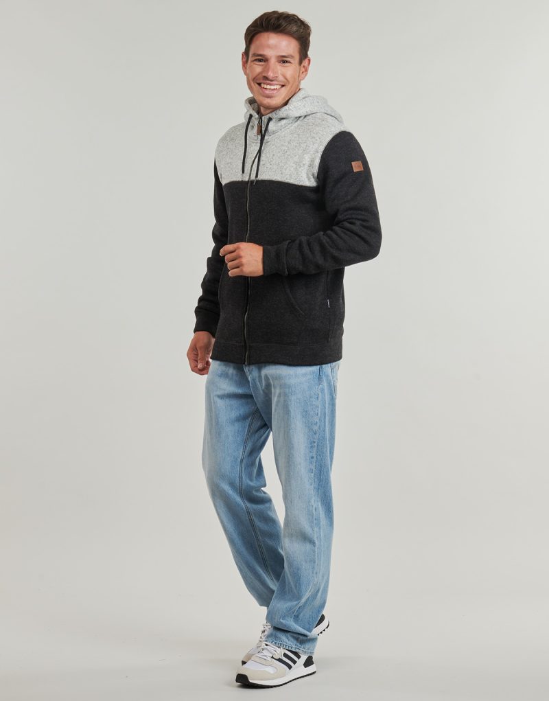 Sweat-shirts &agrave; capuche Quiksilver KELLER BLOCK ZIP Grigio Felpe con cappuccio Uomo - 3
