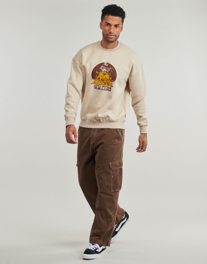 Felpe Volcom FA CALLUM ROONEY CREW Beige Felpe Uomo - 3