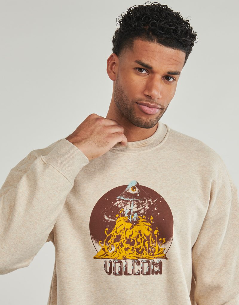Felpe Volcom FA CALLUM ROONEY CREW Beige Felpe Uomo - 5