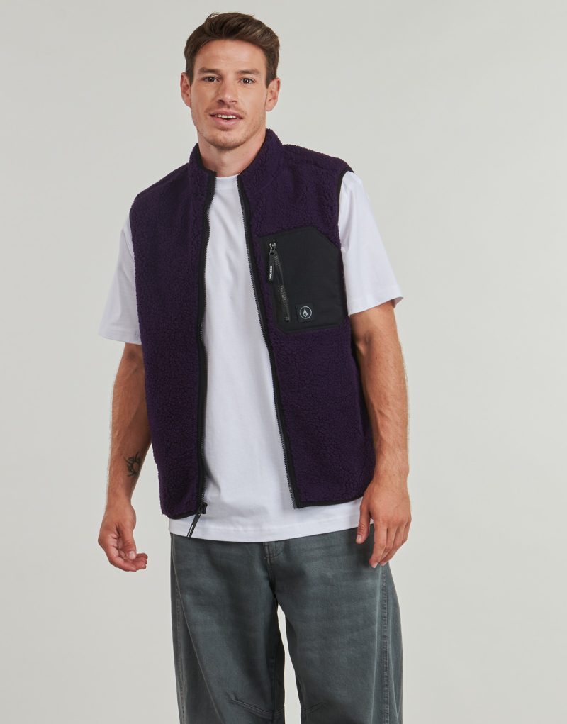 Felpa Volcom MUZZER FUZZAR VEST Viola Felpe Uomo - 2