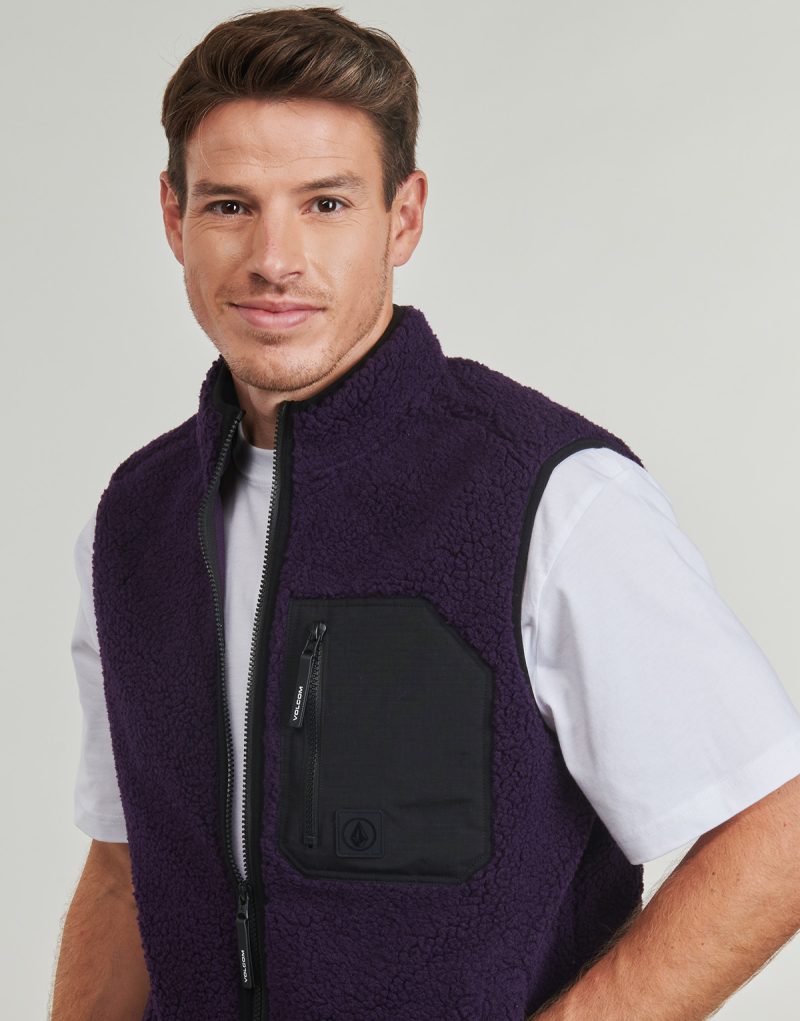 Felpa Volcom MUZZER FUZZAR VEST Viola Felpe Uomo - 5