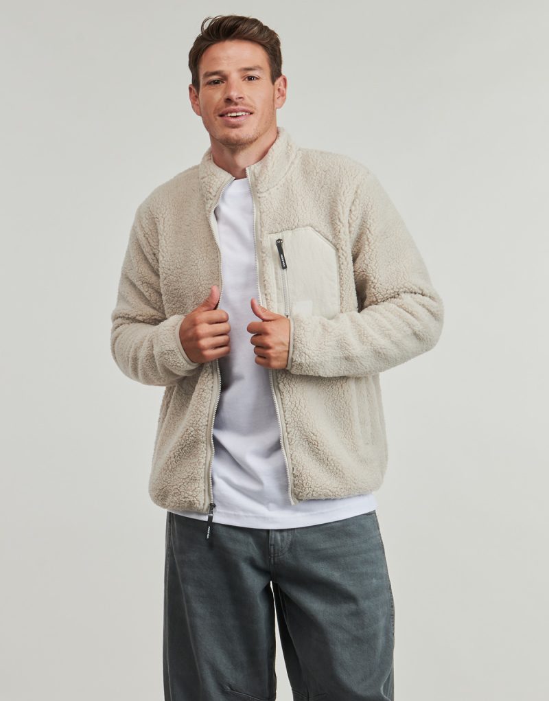 Felpa Volcom MUZZER FUZZAR ZIP Beige Felpe Uomo - 2