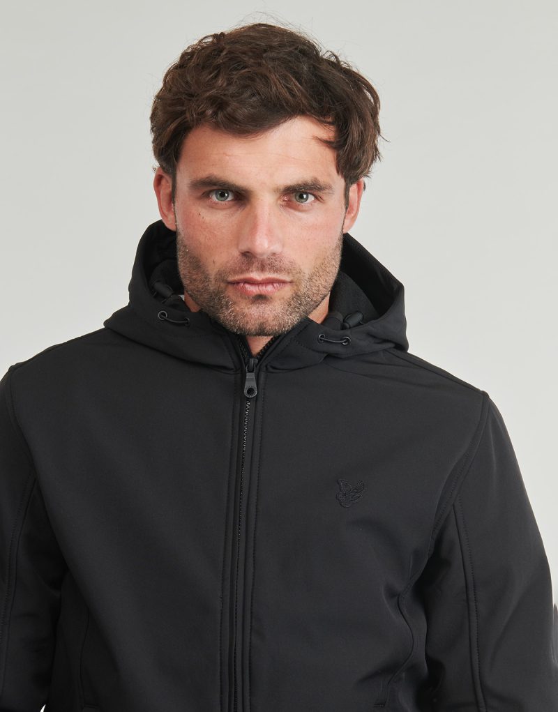 Giacca Sportiva Lyle & Scott Tonal Fleece Back Softshell Nero Giacche Sportive Uomo - 5