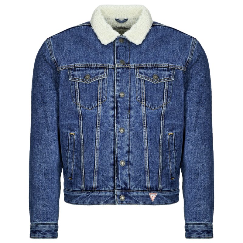 Denim jacket Guess SHERPA REG TRUCKER Blue Men's Denim Jackets - 1