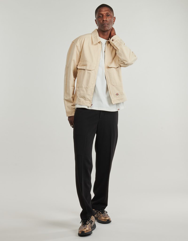 Giubbotto Dickies FORT SMITH TRUCKER JACKET WOOD ASH Beige Giubbotti Uomo - 2