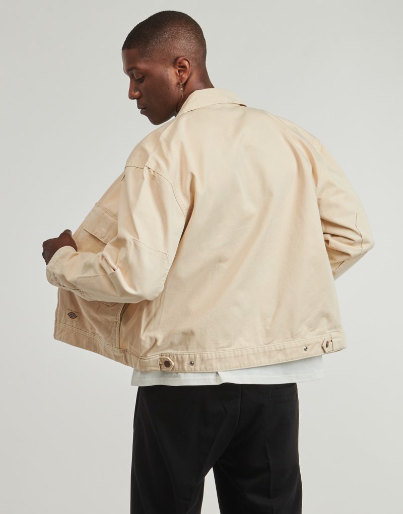 Giubbotto Dickies FORT SMITH TRUCKER JACKET WOOD ASH Beige Giubbotti Uomo - 4
