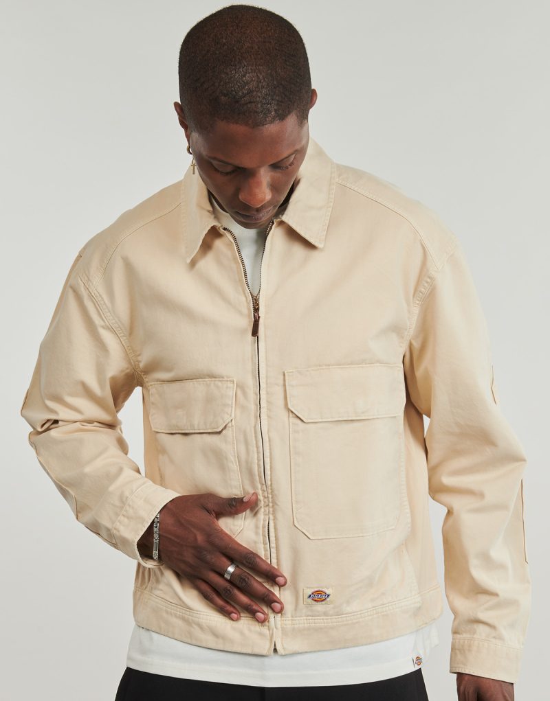 Giubbotto Dickies FORT SMITH TRUCKER JACKET WOOD ASH Beige Giubbotti Uomo - 5