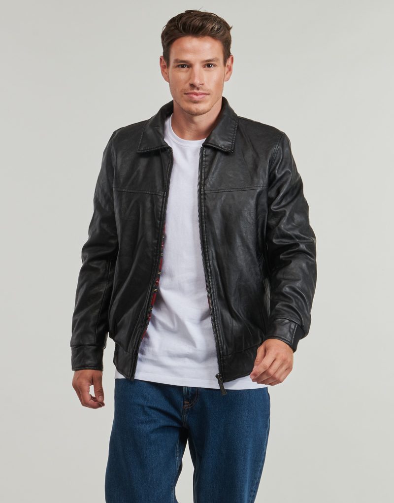 Jacket Harrington FONZIE FAUX LEATHER Black Men's Jackets - 2