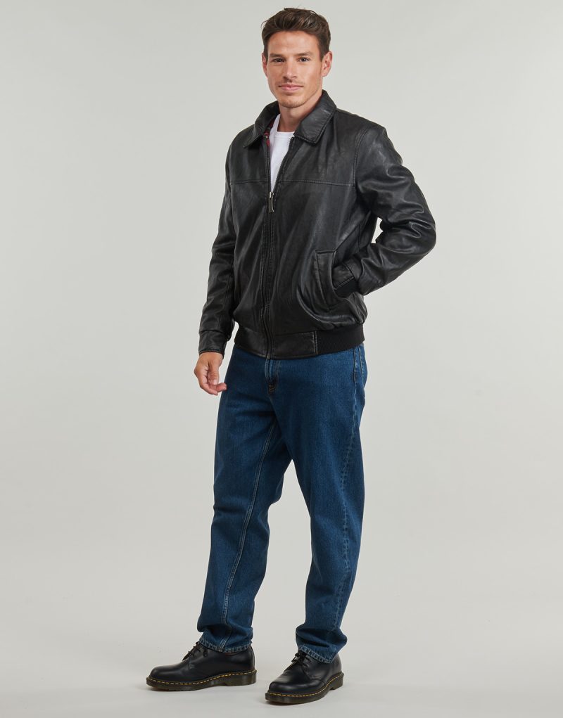 Jacket Harrington FONZIE FAUX LEATHER Black Men's Jackets - 3