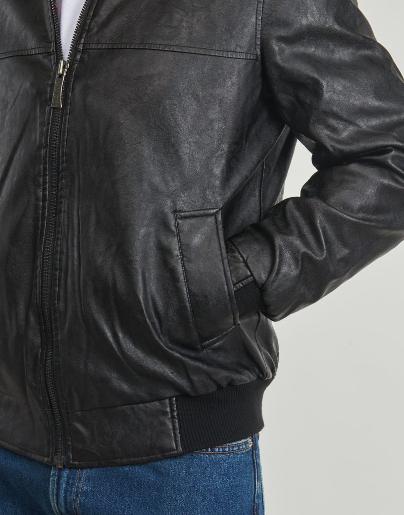 Jacket Harrington FONZIE FAUX LEATHER Black Men's Jackets - 5
