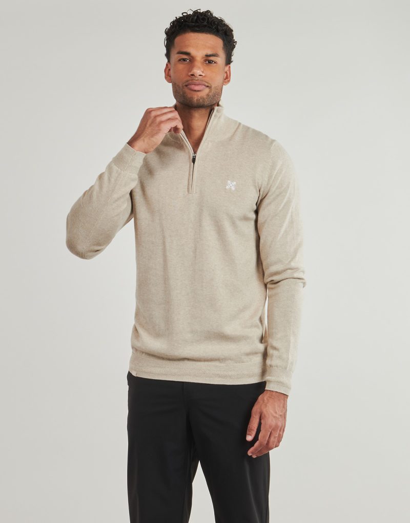 Oxbow R2PENZI Beige Sweater Men's Sweaters - 2