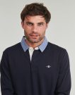 Polo maniche lunghe Gant REG CHAMBRAY HEAVY RUGGER Blu Polo maniche lunghe Uomo - 5