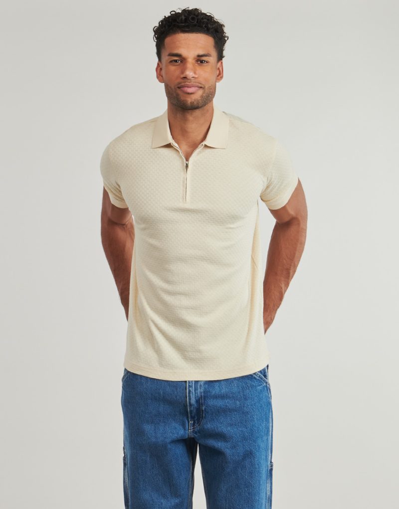 Polo Selected SLHISAAC ZIP Beige Men's Polo - 2