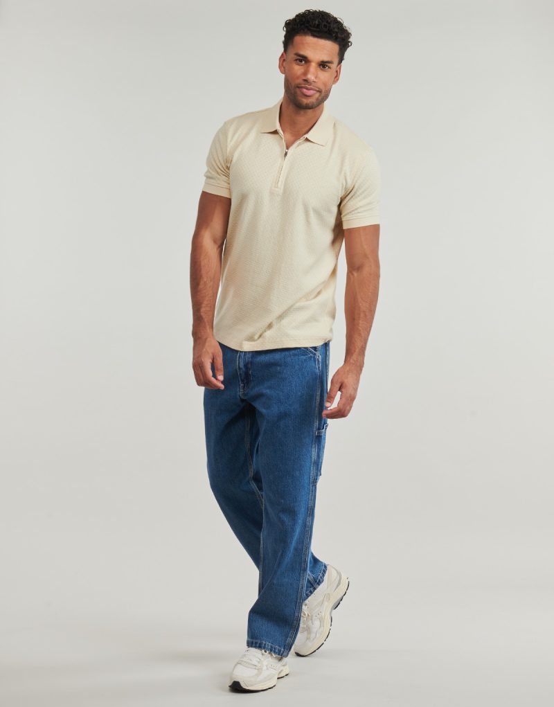 Polo Selected SLHISAAC ZIP Beige Men's Polo - 3