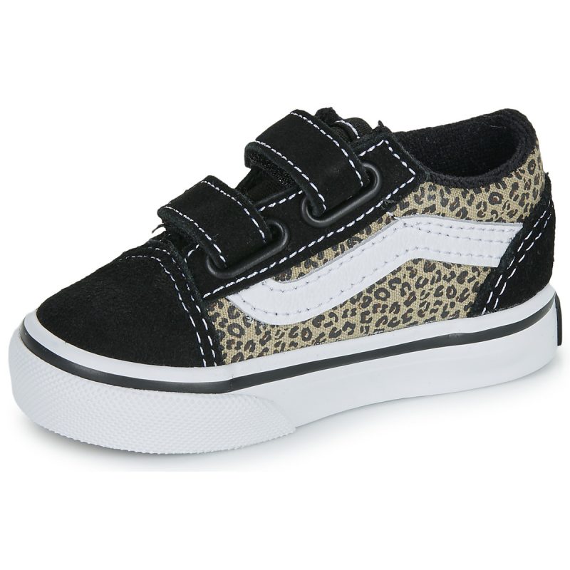 Vans Old Skool V LEOPARD Nero - Sneakers Bambina - 4