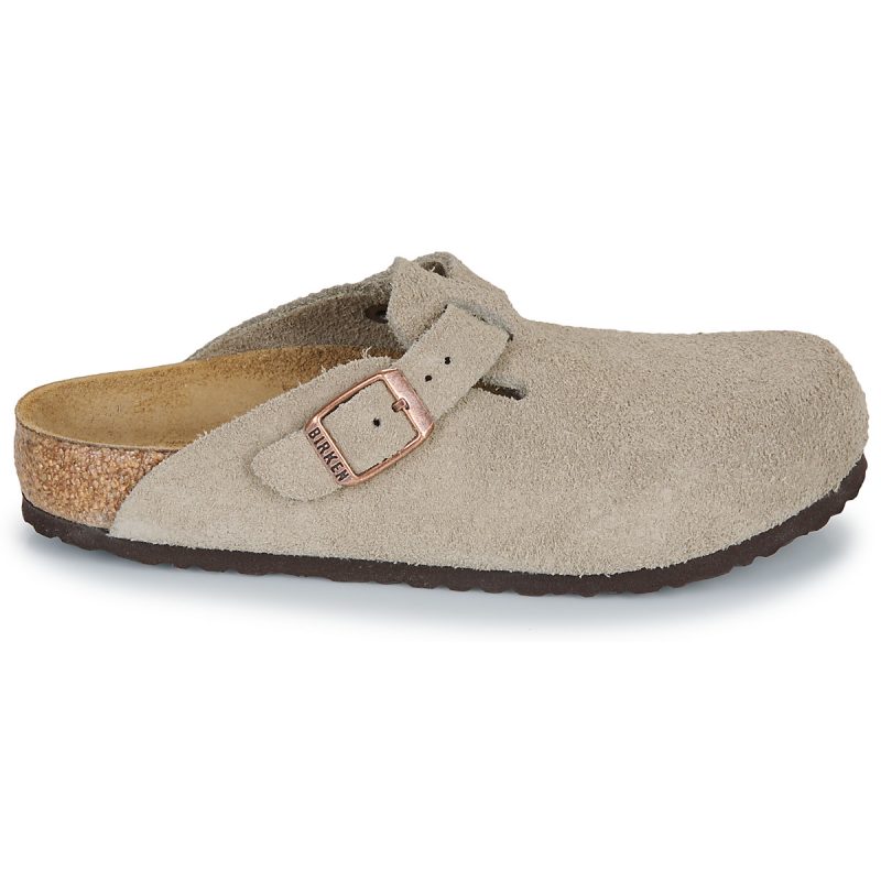 BIRKENSTOCK Boston Kids LEVE Taupe Suede / Taupe / Stretto Beige Zoccoli Bambino - 2