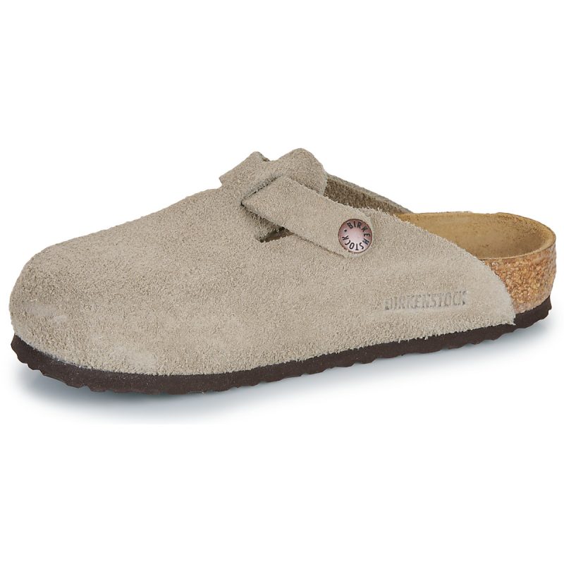 BIRKENSTOCK Boston Kids LEVE Taupe Suede / Taupe / Stretto Beige Zoccoli Bambino - 4