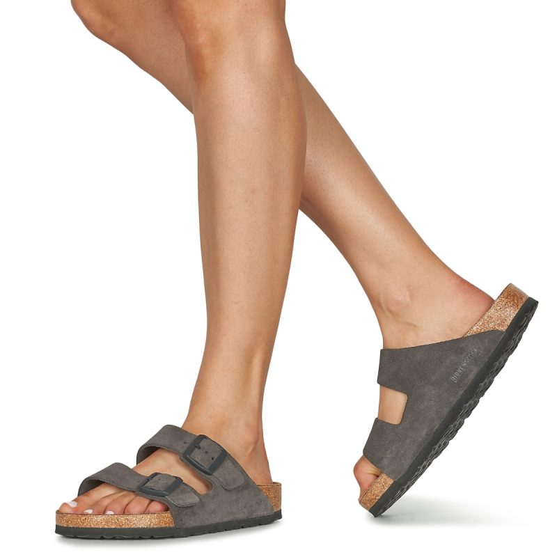 BIRKENSTOCK Arizona Suede / Velvet / Grigio / Regular Grigio Ciabatta Uomo - 8