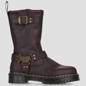Stivali    Anistone Hi Pull On Boot Dark Brown Burnished Waxy Pull Up  Marrone