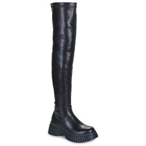 Stivali a metà coscia    W3611-R6296-PU-BLACK  Nero