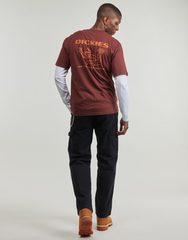 T-shirt Dickies BURNS TEE SS ANDORRA Bordeaux T-shirt maniche corte Uomo - 4