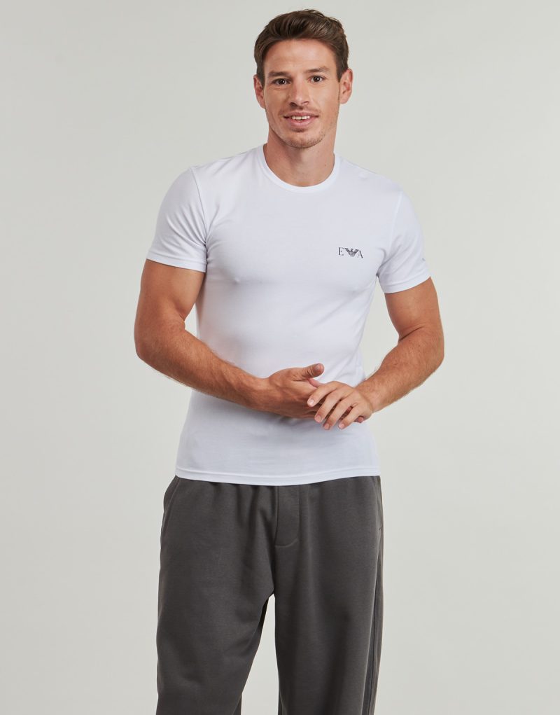 T-shirt Emporio Armani 2-PACK CREW NECK T-SHIRT AF14131 Bianco T-shirt maniche corte Uomo - 2