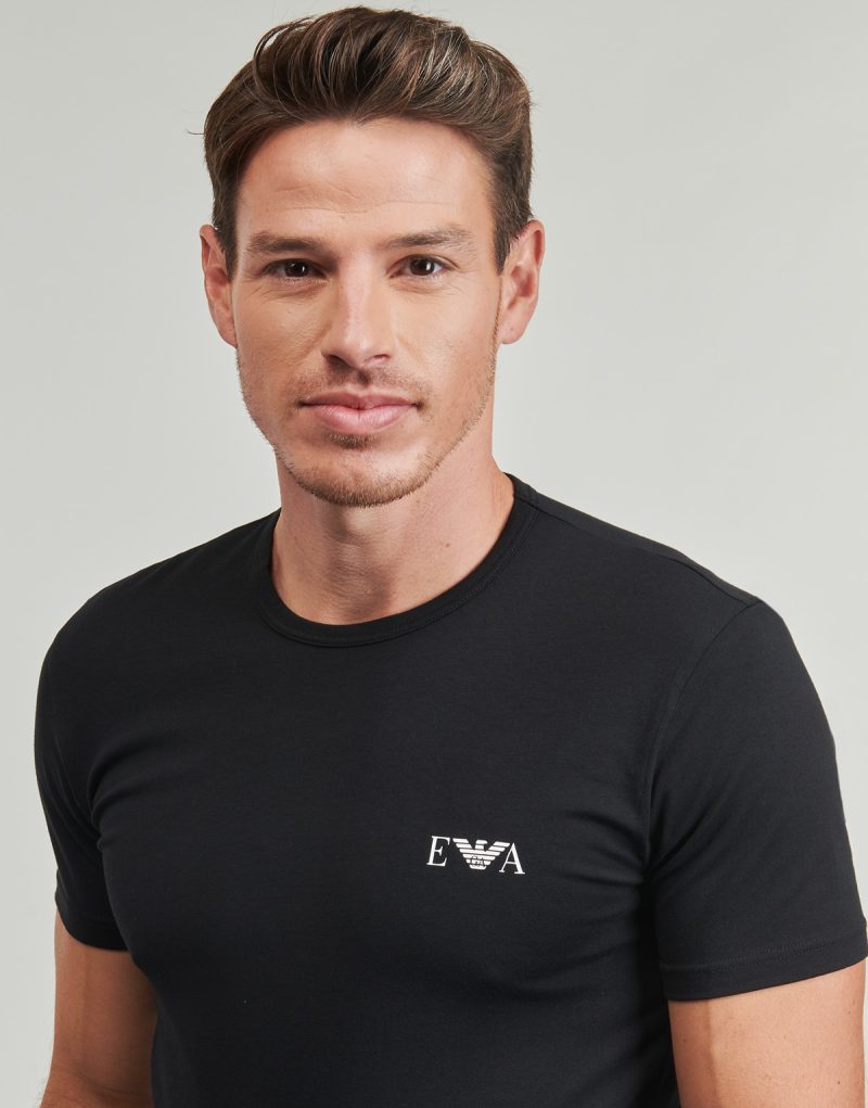 T-shirt Emporio Armani 2-PACK CREW NECK T-SHIRT AF14131 Nero T-shirt maniche corte Uomo - 5