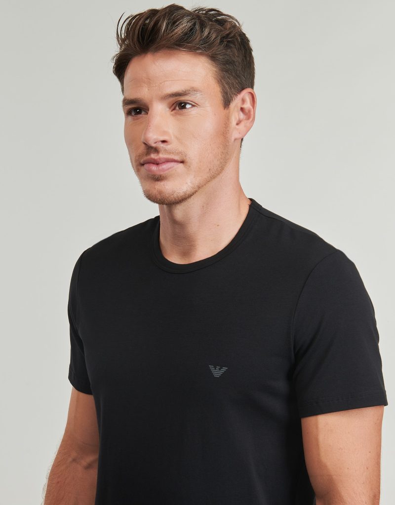 T-shirt Emporio Armani 2-PACK CREW NECK T-SHIRT AF14132 Nero T-shirt maniche corte Uomo - 5