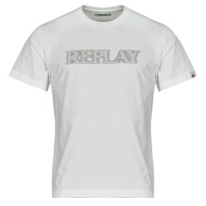 T-shirt uomo Replay  T SHIRT  Bianco Replay 8058700891888