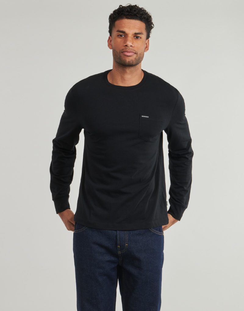 T-shirts a maniche lunghe Guess LS CN REG PKT TEE Nero T-shirts a maniche lunghe Uomo - 2
