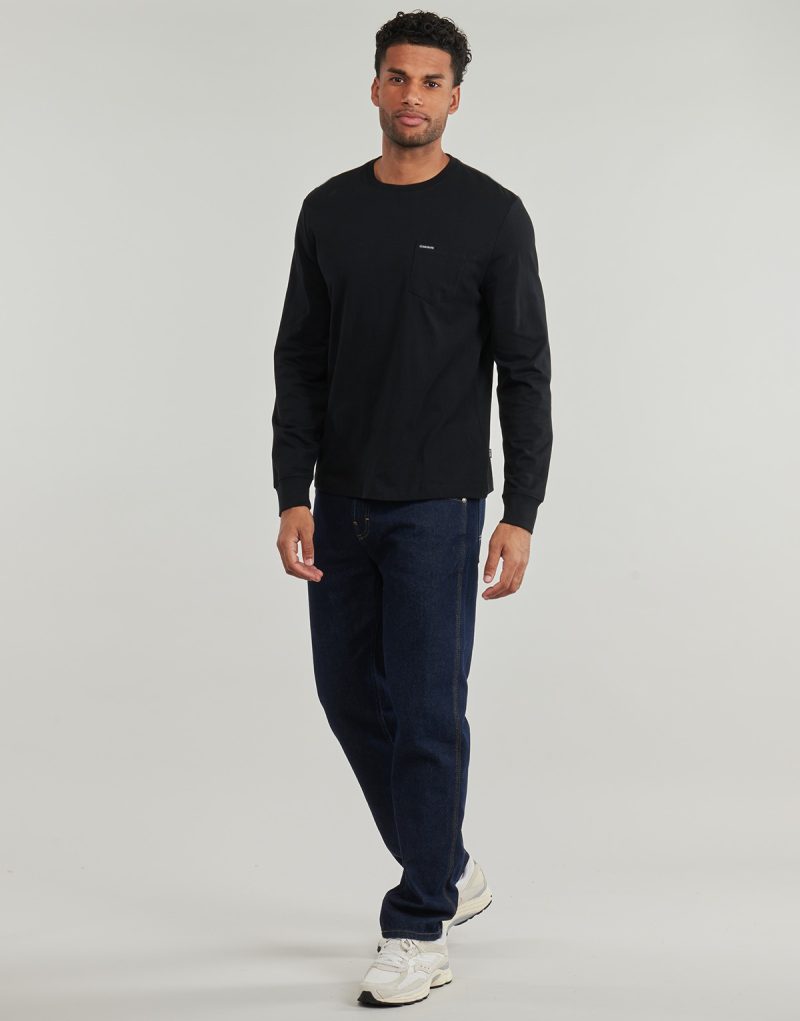 T-shirts a maniche lunghe Guess LS CN REG PKT TEE Nero T-shirts a maniche lunghe Uomo - 3