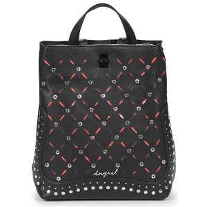Zaini donna Desigual  BACKPACK YANKEE METAL PATCH SUMY MINI  Nero Desigual 8445110716397