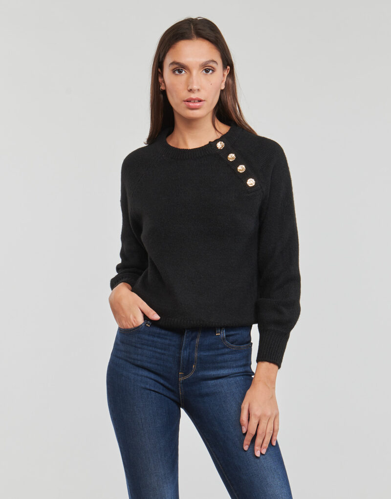 Maglione  Only  ONLEMMA LS BUTTON ONECK KNT  Nero -  Maglioni Donna - 2