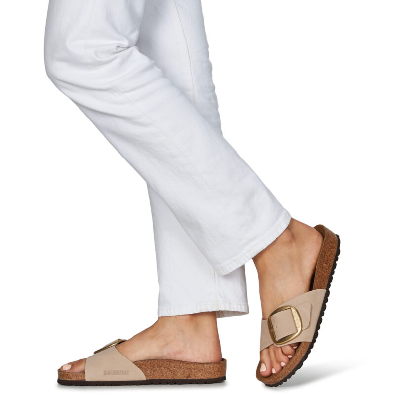Chaussons femme BIRKENSTOCK Madrid Big Buckle Nubuck / Sandcastle / Beige classique - Pointure 8