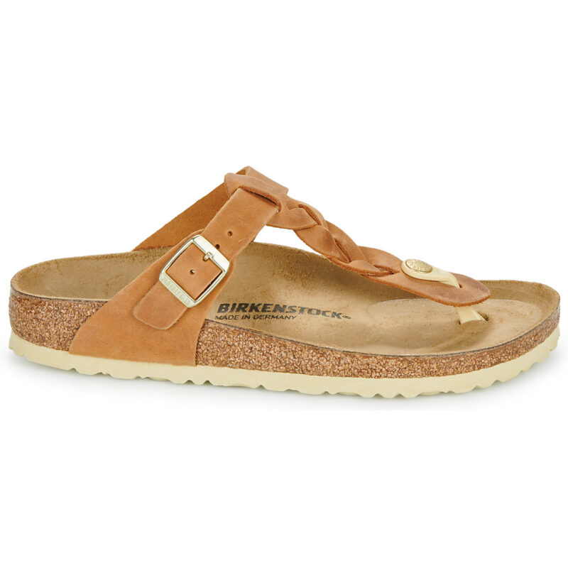 BIRKENSTOCK Gizeh Braided Cuir / Huil&eacute; / Cognac / Sangle Marron Fine Sandales Plates Femme - 2
