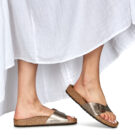 BIRKENSTOCK Madrid Birko-flor / Taupe / Regular Oro Ciabatta Donna - 8