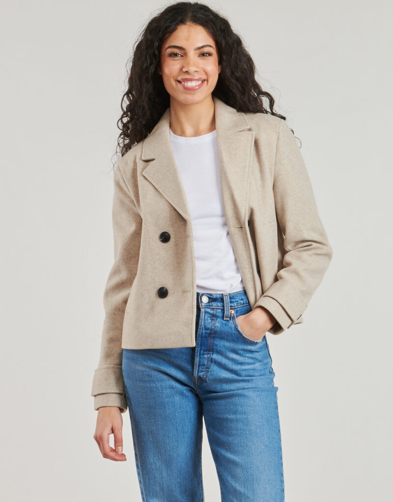Mantel Only ONLFREJA Beige Damenm&auml;ntel - 2