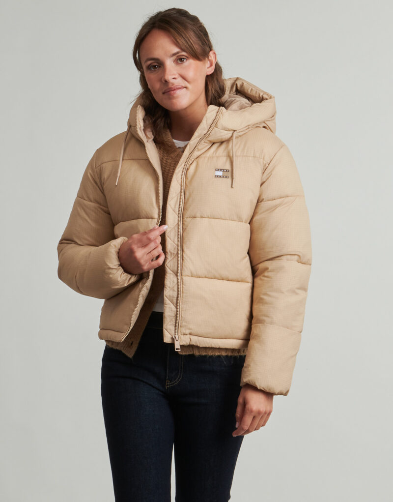 Doudoune Tommy Jeans TJW HOODED PUFFER JACKET Beige Doudounes Femme - 2