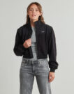 Sweat-shirt Tommy Jeans TJW en polaire m&eacute;lang&eacute;e, fermeture &eacute;clair, noir, pour femme - Taille 2