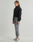 Sweat-shirt Tommy Jeans TJW en polaire m&eacute;lang&eacute;e, fermeture &eacute;clair, noir, pour femme - Taille 3