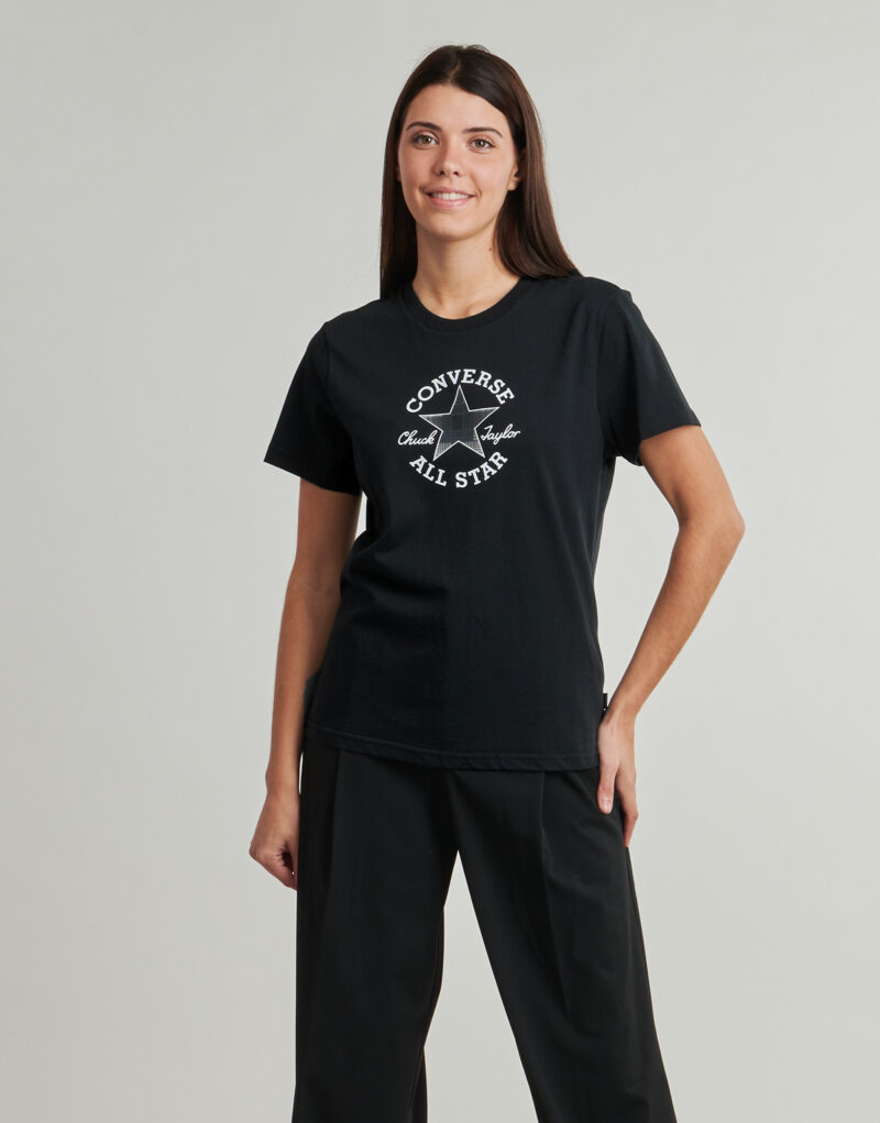 T-shirt  Converse  CHUCK PATCH TEE  Nero -  T-shirt maniche corte Donna - 2