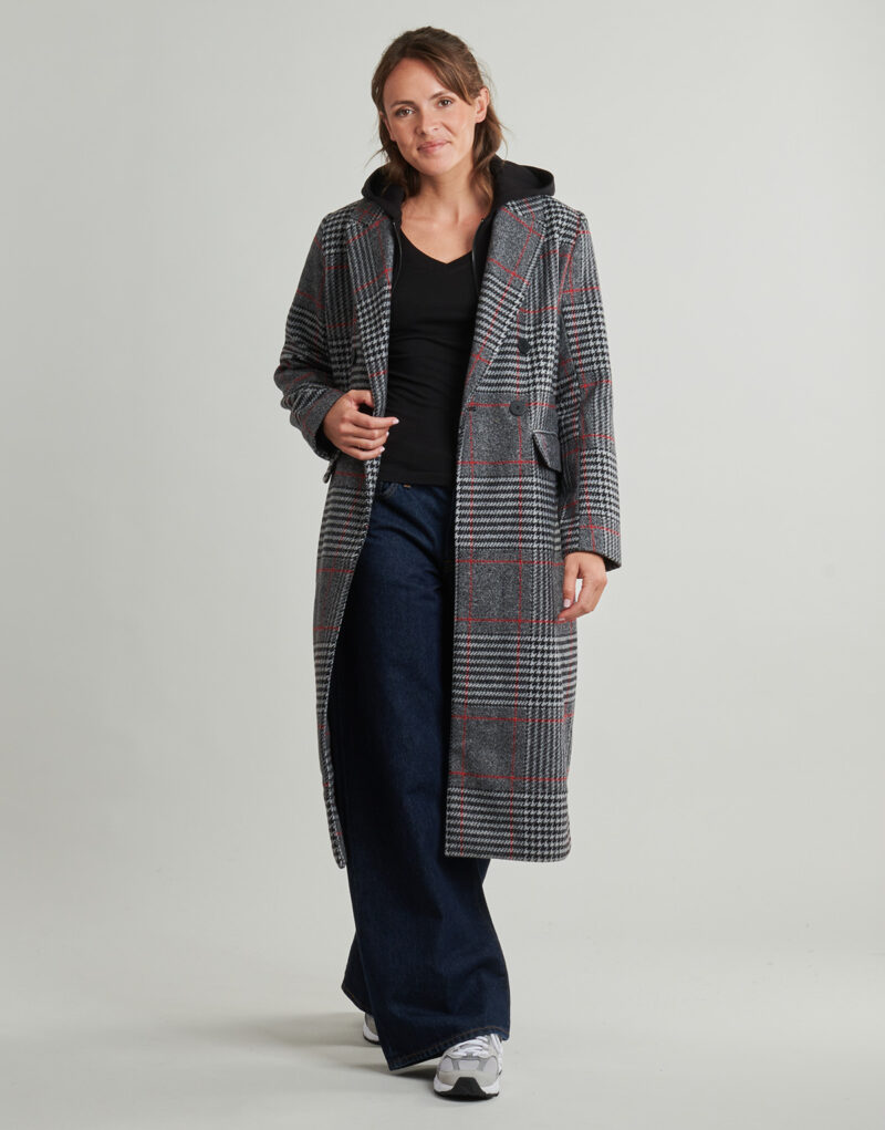 Mantella Desigual CAPUCHA CHECK Grigio Mantelle Donna - 2