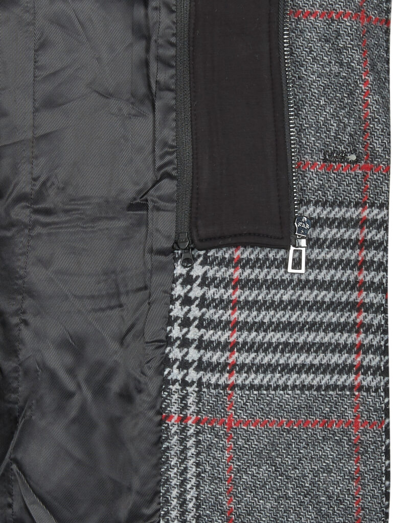 Mantella Desigual CAPUCHA CHECK Grigio Mantelle Donna - 6
