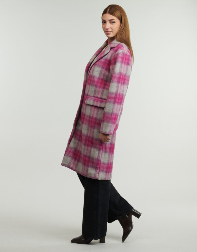 Manteau Desigual Rose &agrave; carreaux Rosa Mantelle Donna - 3