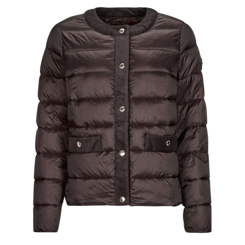 Duvet MICHAEL Michael Kors COLLARLESS PACKABLE JACKET W CORDUROY TRIM Brown Women's Down Jackets - 1