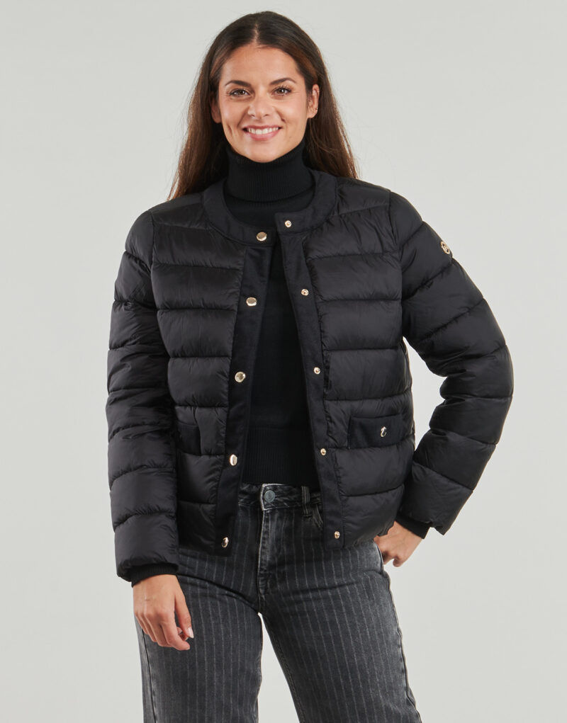 Duvet MICHAEL Michael Kors COLLARLESS PACKABLE JACKET W CORDUROY TRIM Black Women's Down Jackets - 2