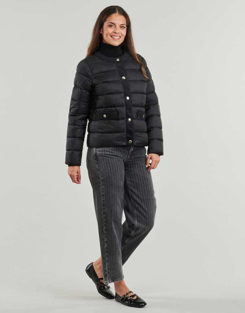 Duvet MICHAEL Michael Kors COLLARLESS PACKABLE JACKET W CORDUROY TRIM Black Women's Down Jackets - 3