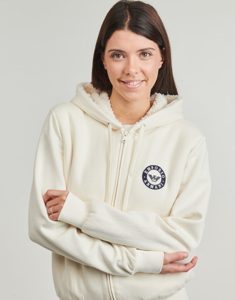 Felpe con cappuccio Emporio Armani HD FZ SWEATSHIRT Beige Felpe con cappuccio Donna - 5